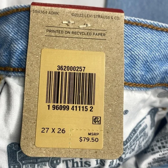 Levi's 501‎ Original Cropped Jeans 27X26 - Picture 7 of 7